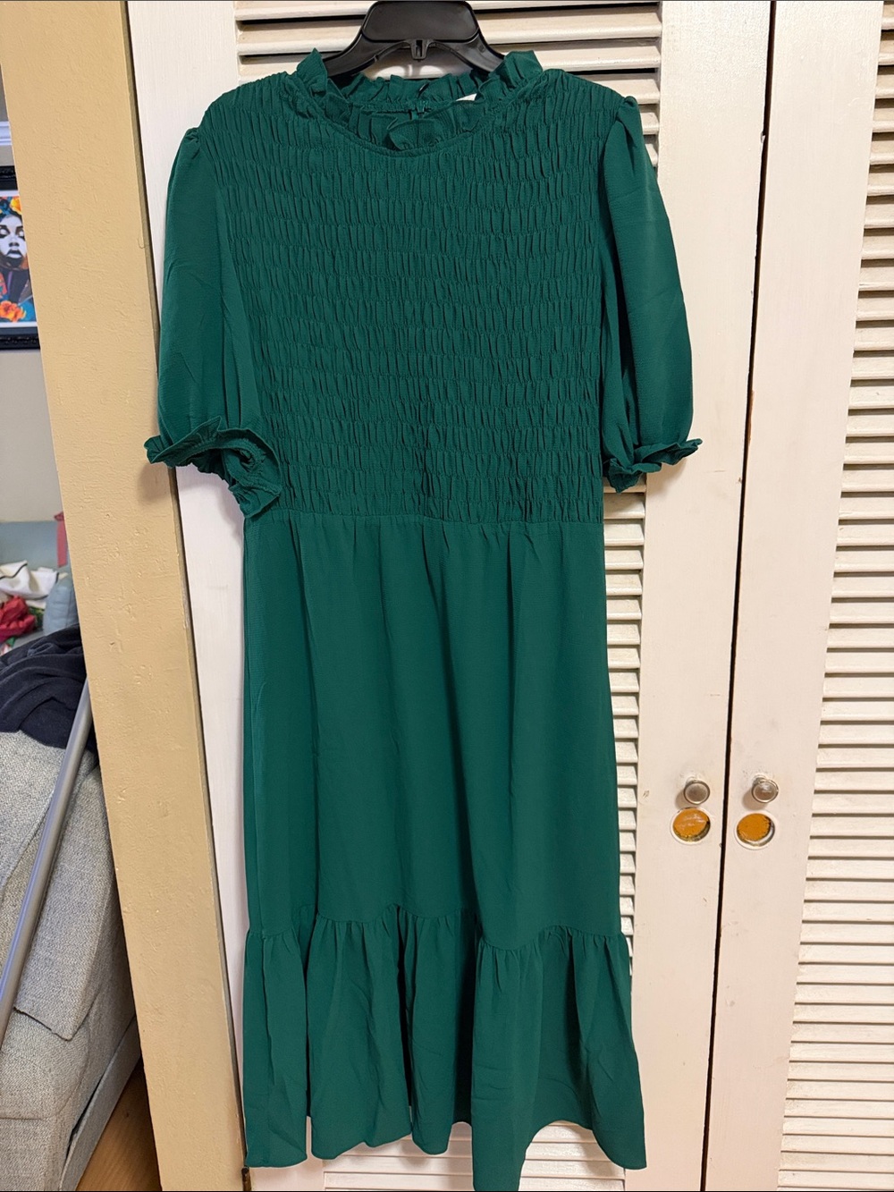 London Times Vibrant Green Textured Dress